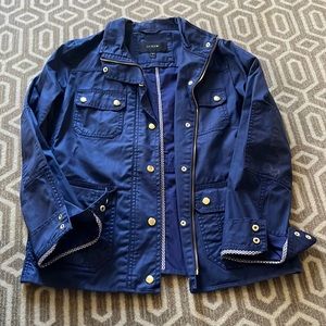 J. Crew navy waxed jacket